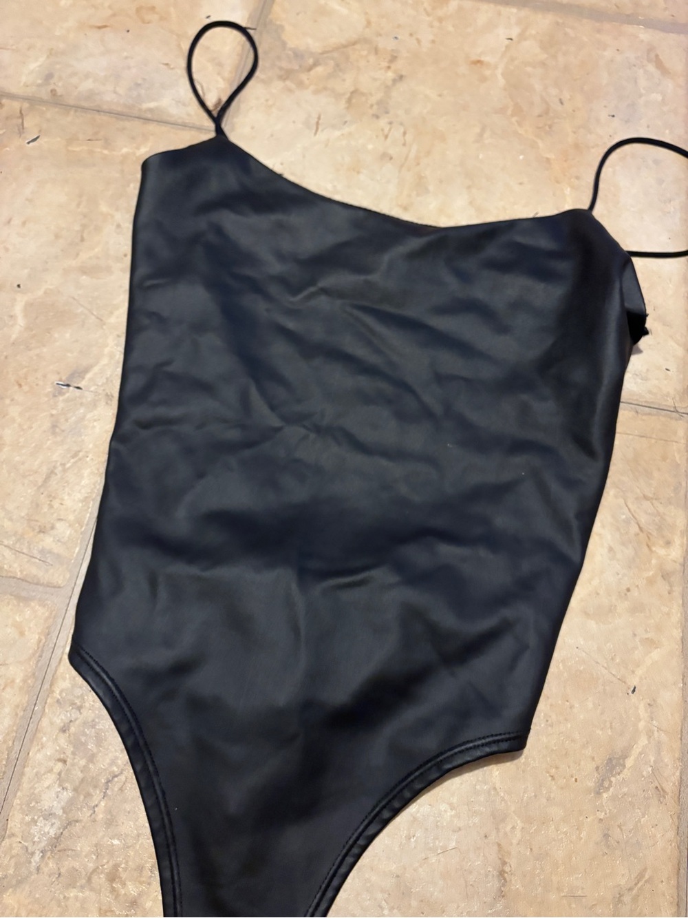 Forever 21 Black Leather Bodysuit